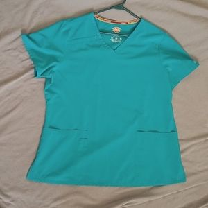 Blue/green dickies scrub top